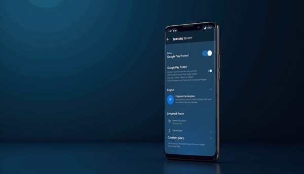 Android phone showing security settings screen for company devices