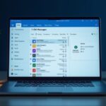 Outlook inbox showing sync error with spinning status bar indicator