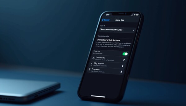 iPhone showing security settings menu for business configuration